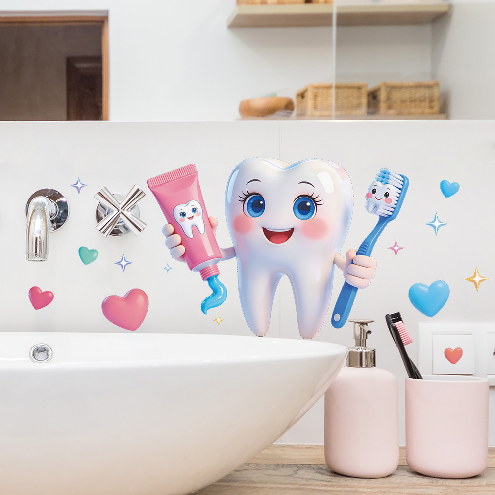 Jet Home Bathroom - Naklejka ścienna z motywem zęba z