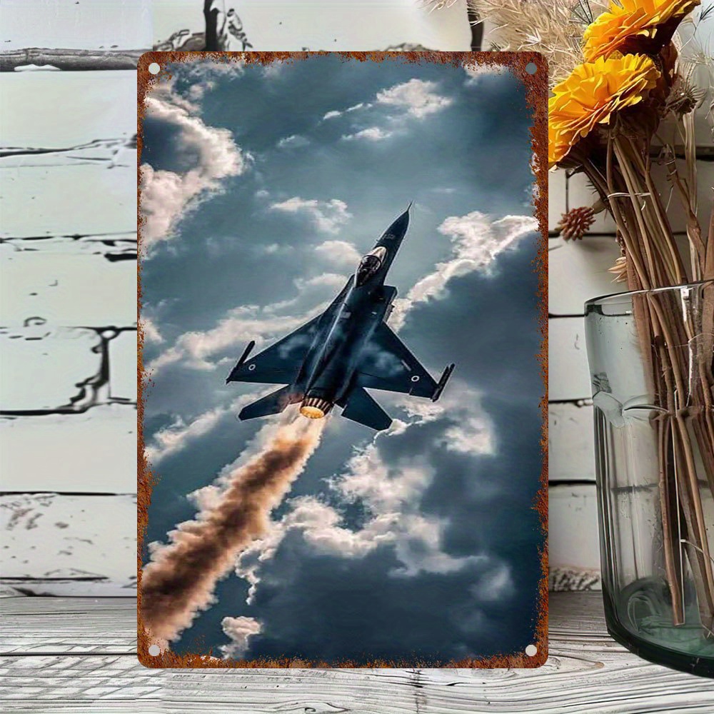 Jet Home Bathroom - Vintage'owy metalowy szyld ścienny z zabawnym